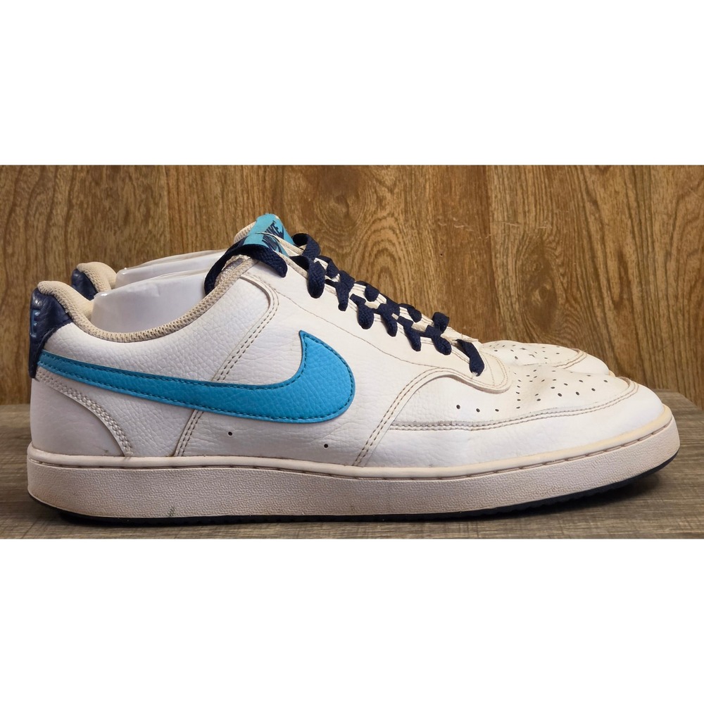 Nike Court Vision Low Top Shoes Mens Size 12 White Blue